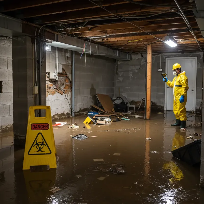 Flooded Basement Electrical Hazard in Mount Olivet, KY Property