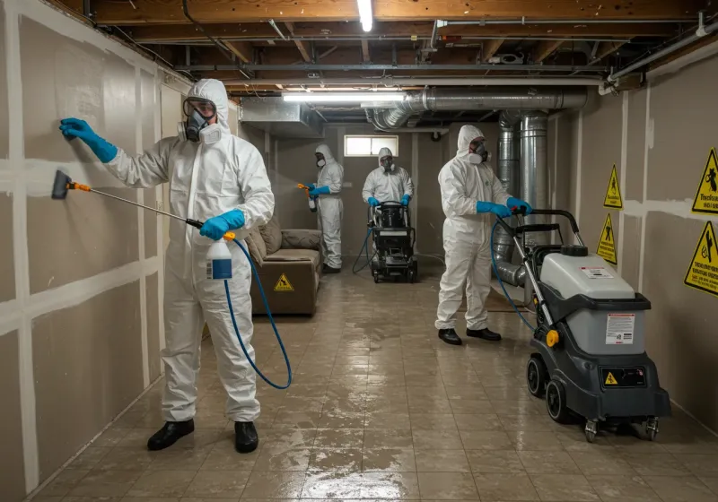Basement Moisture Removal and Structural Drying process in Mount Olivet, KY